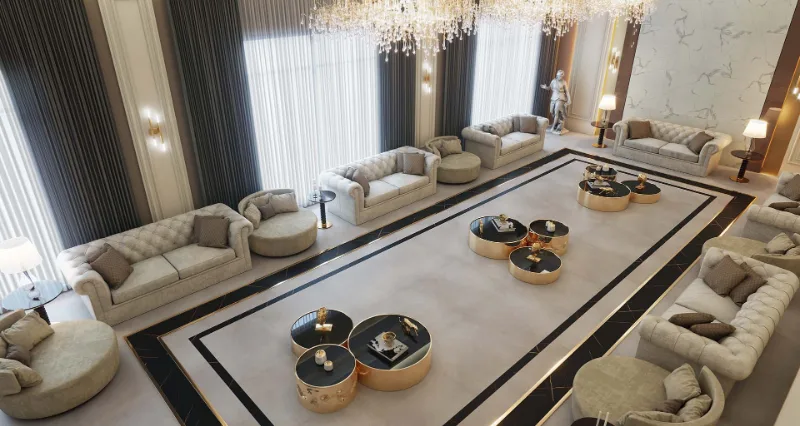Sala com piso vinílico Arquitech